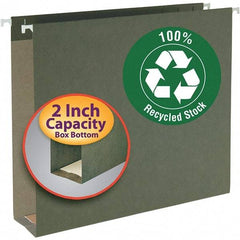 SMEAD - 9-1/2 x 14-1/2", Letter Size, Standard Green, Hanging File Folder - 11 Point Stock - Exact Tool & Supply