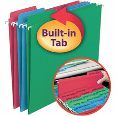 SMEAD - 12-1/4 x 9-1/2", Letter Size, Assorted Colors, Hanging File Folder - 11 Point Stock, 1/3 Tab Cut Location - Exact Tool & Supply