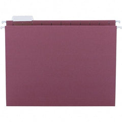 SMEAD - 12-1/4 x 9-1/2", Letter Size, Maroon, Hanging File Folder - 11 Point Stock, 1/5 Tab Cut Location - Exact Tool & Supply