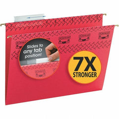 SMEAD - 12-1/4 x 9-1/2", Letter Size, Red, Hanging File Folder - 11 Point Stock, 1/3 Tab Cut Location - Exact Tool & Supply