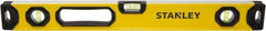 Stanley - 24" Long 3 Vial Box Beam Level - Aluminum, Yellow, 1 Level & 2 Plumb Vials - Exact Tool & Supply