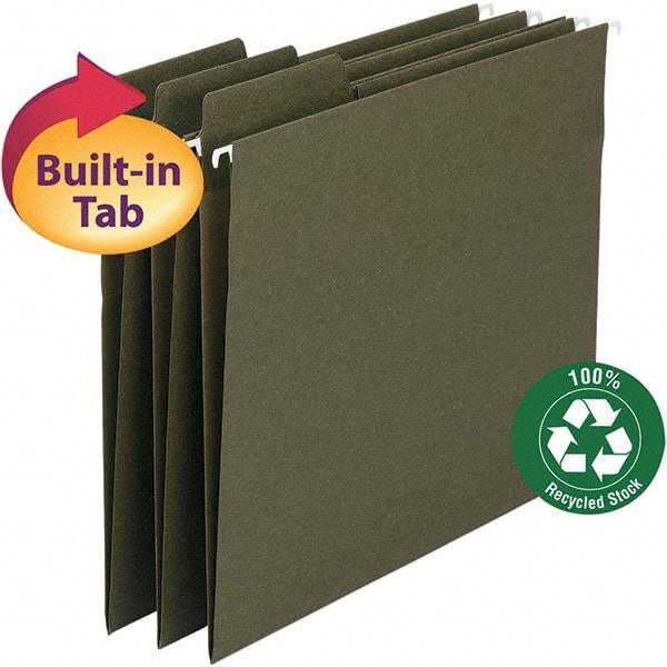 SMEAD - 14-5/8 x 9-1/2", Legal, Standard Green, Hanging File Folder - 11 Point Stock, 1/3 Tab Cut Location - Exact Tool & Supply