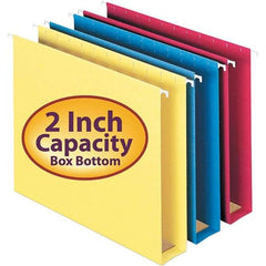SMEAD - 12-1/4 x 9-1/2", Letter Size, Assorted Colors, Hanging File Folders with Box Bottom - 11 Point Stock, 1/5 Tab Cut Location - Exact Tool & Supply