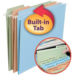 SMEAD - 12-1/4 x 9-1/2", Letter Size, Assorted Colors, Hanging File Folder - 11 Point Stock, 1/3 Tab Cut Location - Exact Tool & Supply