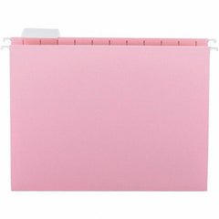 SMEAD - 12-1/4 x 9-1/2", Letter Size, Pink, Hanging File Folder - 11 Point Stock, 1/5 Tab Cut Location - Exact Tool & Supply