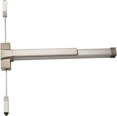 Ability One - Fire Rated, Nonhanded, Heavy Duty Vertical Rod - Satin Stainless Steel Finish - Exact Tool & Supply