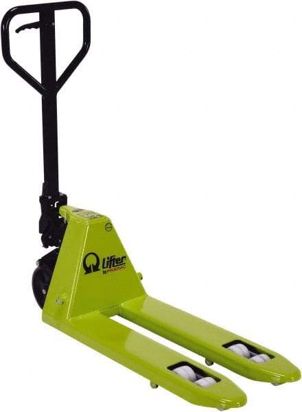 Vestil - 5,500 Lb Capacity, 7-7/8" Lift Hand Pallet Truck - 3-3/8" to 7.88" Lift Height, 32" Fork Length x 16" Fork Width, 15-3/4" Overall Width - Exact Tool & Supply