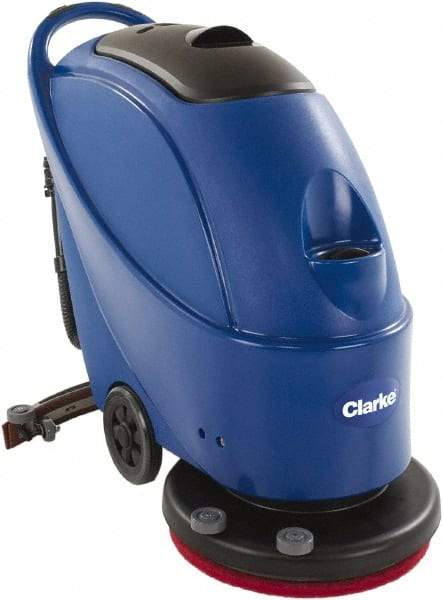 Clarke - 20" Cleaning Width, Battery Powered Floor Scrubber - 0.75 hp, 160 RPM, 10.5 Gal Tank Capacity - Exact Tool & Supply