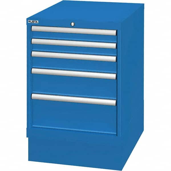 LISTA - 5 Drawer, 33 Compartment Bright Blue Steel Modular Storage Cabinet - Exact Tool & Supply