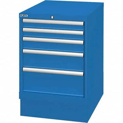 LISTA - 5 Drawer, 33 Compartment Bright Blue Steel Modular Storage Cabinet - Exact Tool & Supply