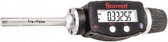 Starrett - 5/16" to 3/8", IP67, Carbide Face Electronic Inside Micrometer - 0.00005" Resolution, 0.00015" Accuracy, 2-1/4" Gage Depth - Exact Tool & Supply