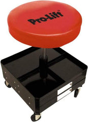 Omega Lift Equipment - 300 Lb Capacity, 4 Wheel Adjustable Creeper Seat - Alloy Steel, 16.54" Long x 16.14" Overall Height x 11" Wide - Exact Tool & Supply