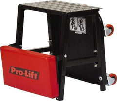 Omega Lift Equipment - 300 Lb Capacity, 4 Wheel Creeper Seat - Alloy Steel, 16.93" Long x 5.91" Overall Height x 14" Wide - Exact Tool & Supply