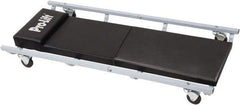 Omega Lift Equipment - 350 Lb Capacity, 6 Wheel Creeper (with Fixed Headrest) - Alloy Steel, 40.94" Long x 3.54" Overall Height x 17" Wide - Exact Tool & Supply