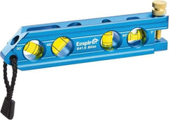 Empire Level - Magnetic 6" Long 4 Vial Torpedo Level - Metal, Blue, 1 Level, 1 Plumb & 1 30° & 1 45° Vials - Exact Tool & Supply