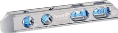Empire Level - Magnetic 8" Long 4 Vial I-Beam Level - Metal, Silver, 2 Level & 1 Plumb & 1 45° Vials - Exact Tool & Supply