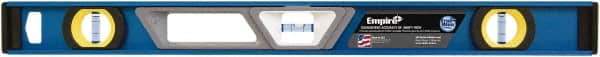 Empire Level - Magnetic 24" Long 3 Vial Box Beam Level - Metal, Blue, 1 Level & 2 Plumb Vials - Exact Tool & Supply