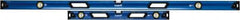 Empire Level - 32" & 78" Long 3 Vial Box Beam Level - Metal, Blue, 1 Level & 2 Plumb Vials - Exact Tool & Supply