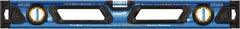Empire Level - 24" Long 3 Vial Box Beam Level - Metal, Blue, 1 Level & 2 Plumb Vials - Exact Tool & Supply