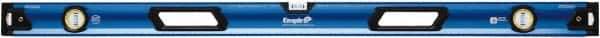 Empire Level - 48" Long 3 Vial Box Beam Level - Metal, Blue, 1 Level & 2 Plumb Vials - Exact Tool & Supply