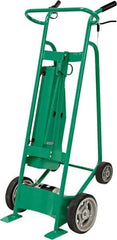 Valley Craft - 800 Lb Capacity 60" OAH Hand Truck - Dual Loop Handle, Steel, Solid Rubber Wheels - Exact Tool & Supply