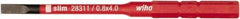 Wiha - 4mm Drive, Slotted Screwdriver Bit - 75mm OAL - Exact Tool & Supply