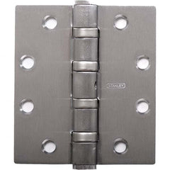 Stanley - 4-1/2" Long x 4-1/2" Wide Grade 1 Bronze Full Mortise Ball Bearing Commercial Hinge - Exact Tool & Supply