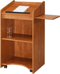 Oklahoma Sound - Wood Full Floor Lectern - 20" Deep x 25" Wide x 46" High - Exact Tool & Supply