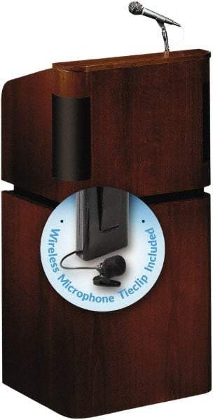 Oklahoma Sound - Wood Full Floor Lectern - 20-1/2" Deep x 24" Wide x 48" High - Exact Tool & Supply