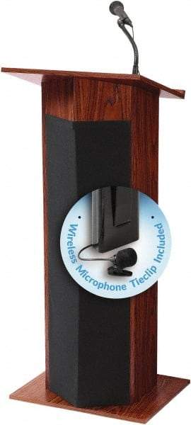 Oklahoma Sound - Wood Full Floor Lectern - 17" Deep x 22" Wide x 46" High - Exact Tool & Supply