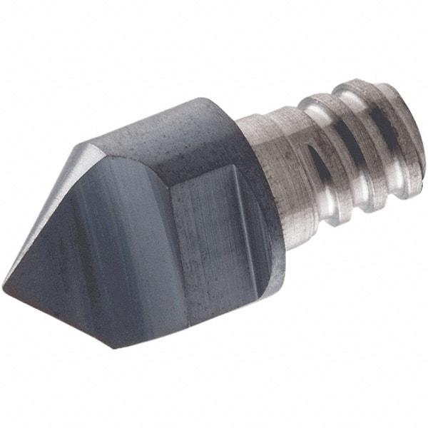 Iscar - MM EA Grade IC08 Carbide End Milling Tip Insert - Uncoated, 3 Flutes, 16mm Cutting Diam, 16mm Depth of Cut, 28mm Extension, 40° Helix - Exact Tool & Supply
