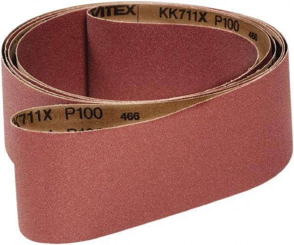 VSM - 2-1/2" Wide x 72" OAL, 24 Grit, Aluminum Oxide Abrasive Belt - Aluminum Oxide, Coated, X Weighted Cloth Backing, Wet/Dry, Series KK711X - Exact Tool & Supply