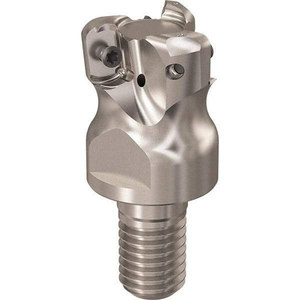Seco - R217.21.RE 12mm Threaded Shank Milling Tip Insert Holder & Shank - 1.181102" Projection, 1" Neck Diam, M12 Neck Thread, 25mm Nose Diam, 30mm OAL, Tool Steel Tool Holder - Exact Tool & Supply