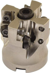 Millstar - 4 Inserts, 42mm Cutter Diam, 1.5mm Max Depth of Cut, Indexable High-Feed Face Mill - 16mm Arbor Hole Diam, 40mm High, HFA Toolholder, HFCI-1204 Inserts, Series HFA - Exact Tool & Supply