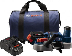Bosch - 18 Volt, 28-3/4" Blade, 530 SFPM Cordless Portable Bandsaw - 2-1/2" (Round) & 2-1/2 x 2-1/2" (Rectangle) Cutting Capacity, Lithium-Ion Battery Included - Exact Tool & Supply