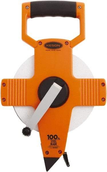 Keson - 100' x 3/8" Tape Measure - 1/8" Graduation - Exact Tool & Supply