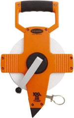 Keson - 100' x 3/8" Tape Measure - 1/10 & 1/100" Graduation - Exact Tool & Supply