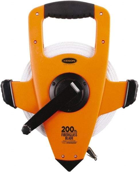 Keson - 200' x 1/2" Tape Measure - 1/10" Graduation - Exact Tool & Supply