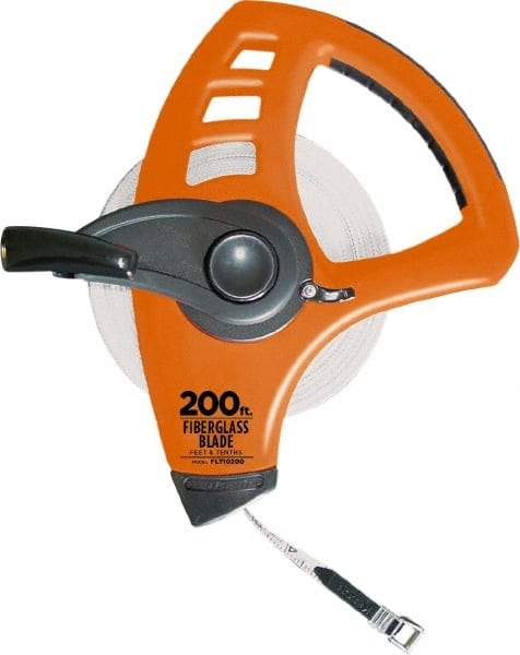 Keson - 200' x 1/2" Tape Measure - 1/10 & 1/100" Graduation - Exact Tool & Supply