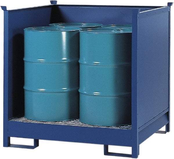 Denios - Mobile Spill Containment Type: Transport Pallet w/Side Walls Number of Drums: 4 - Exact Tool & Supply
