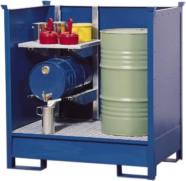 Denios - Mobile Spill Containment Type: Transport Pallet w/Side Walls Number of Drums: 2 - Exact Tool & Supply