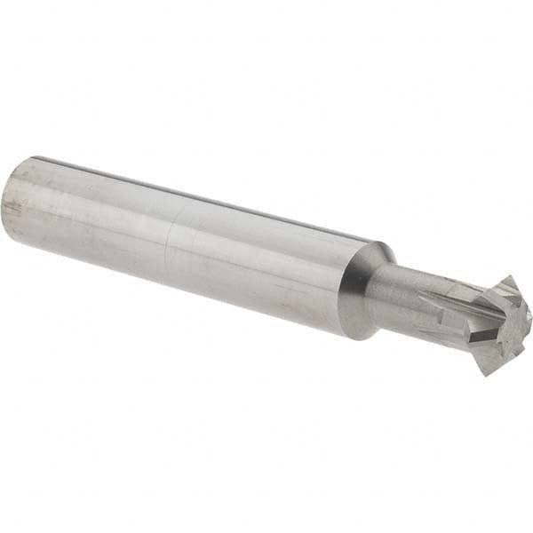 Accupro - 7/16° 7/16" Cut Diam, 0.157" Cut Width, 7/16" Shank, Solid Carbide Double-Angle Cutter - Exact Tool & Supply