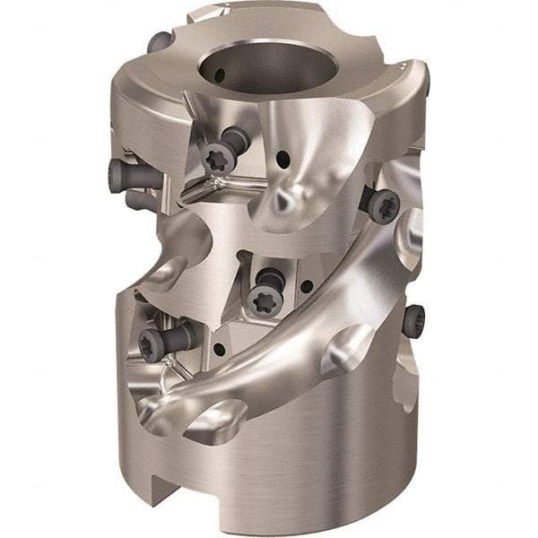 Seco - 12 Inserts, 1-31/32" Cut Diam, 1.06" Arbor Diam, 46mm Max Depth of Cut, Indexable Square-Shoulder Face Mill - 90° Lead Angle, 2.7559" High, LOEX-12 Insert Compatibility, Through Coolant, Series Square T4-12 - Exact Tool & Supply