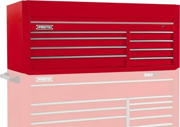 Proto - 8 Drawer Top Tool Chest - 66" Wide x 27" Deep x 27" High, Steel, Red - Exact Tool & Supply