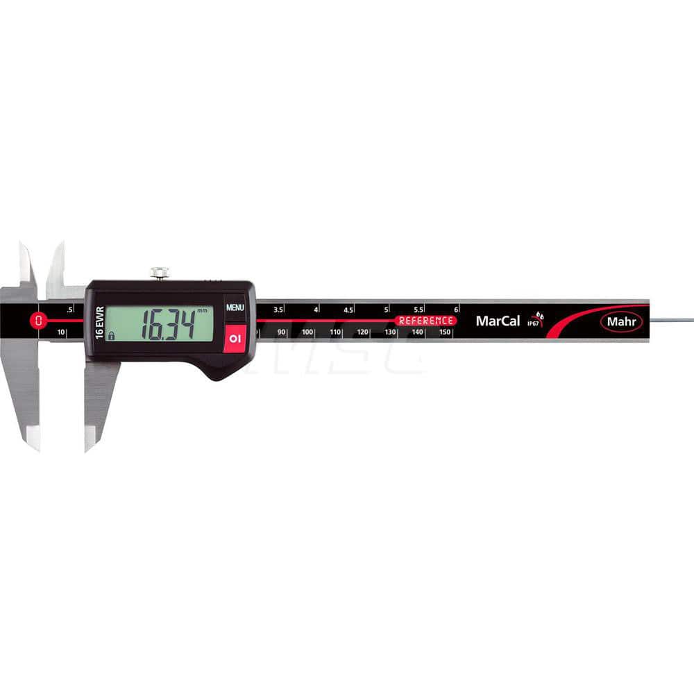 Mahr - Electronic Calipers; Minimum Measurement (mm): 0.00 ; Minimum Measurement (Decimal Inch): 0.0000 ; Maximum Measurement (Decimal Inch): 6 ; Maximum Measurement (mm): 150.00 ; Accuracy Plus/Minus (Decimal Inch): 0.0010 ; Accuracy Plus/Minus (mm): 0. - Exact Tool & Supply