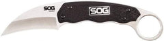 SOG Specialty Knives - 2-37/64" Long Blade, 7Cr17MoV Stainless Steel, Sheepsfoot, Fixed Blade Knife - 7.3" OAL, Glass-Reinforced Nylon Handle - Exact Tool & Supply