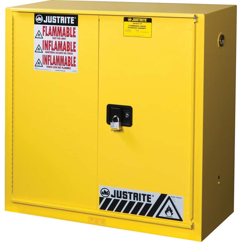 Justrite - 1 Door 1 Shelf 30 Gal Safety Cabinet for Flammable Substances - Exact Tool & Supply