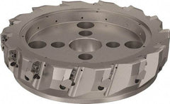 Seco - 14 Inserts, 315mm Cut Diam, 60mm Arbor Diam, 25mm Max Depth of Cut, Indexable Square-Shoulder Face Mill - 90° Lead Angle, 80mm High, ABEX 26.. Insert Compatibility, Through Coolant, Series R220.96 - Exact Tool & Supply
