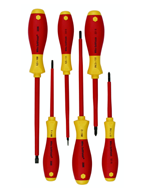 Insulated Screwdrivers Slotted 4.5; 6.5mm Phillips #1; 2. Square #1; 2. 6 Piece Set - Exact Tool & Supply