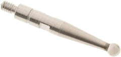SPI - 2mm Ball Diam, Steel, Ball Test Indicator Contact Point - 0.606" Contact Point Length, Use with Mitutoyo Test Indicators - Exact Tool & Supply